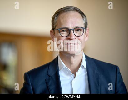 Berlin, Deutschland. September 2020. Berlins Regierender Bürgermeister Michael Müller (SPD), am Rande eines dpa-Interviews Quelle: Britta Pedersen/dpa-Zentralbild/ZB/dpa/Alamy Live News Stockfoto