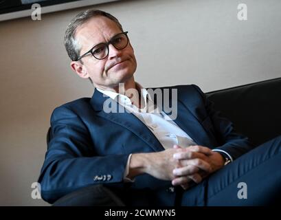 Berlin, Deutschland. September 2020. Berlins Regierender Bürgermeister Michael Müller (SPD), am Rande eines dpa-Interviews Quelle: Britta Pedersen/dpa-Zentralbild/ZB/dpa/Alamy Live News Stockfoto