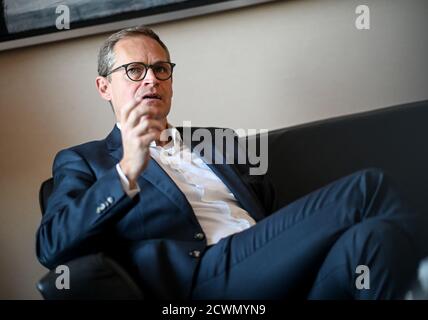 Berlin, Deutschland. September 2020. Berlins Regierender Bürgermeister Michael Müller (SPD), am Rande eines dpa-Interviews Quelle: Britta Pedersen/dpa-Zentralbild/ZB/dpa/Alamy Live News Stockfoto