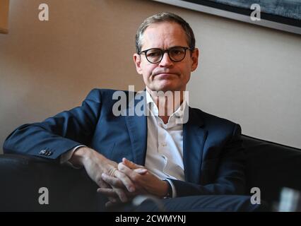 Berlin, Deutschland. September 2020. Berlins Regierender Bürgermeister Michael Müller (SPD), am Rande eines dpa-Interviews Quelle: Britta Pedersen/dpa-Zentralbild/ZB/dpa/Alamy Live News Stockfoto