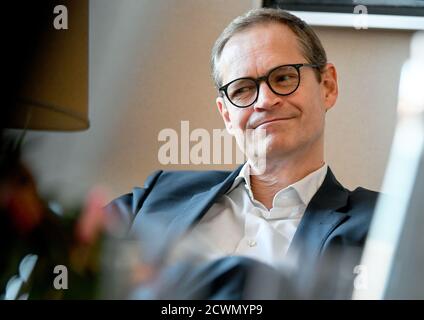 Berlin, Deutschland. September 2020. Berlins Regierender Bürgermeister Michael Müller (SPD), am Rande eines dpa-Interviews Quelle: Britta Pedersen/dpa-Zentralbild/ZB/dpa/Alamy Live News Stockfoto