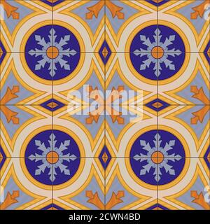 Nahtloses Muster mit portugiesischen Fliesen. Azulejo Stock Vektor