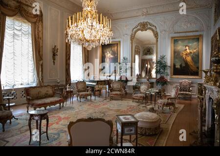 Waddesden Manor, Herrenhaus in Aylesbury, Buckinghamshire, Großbritannien Stockfoto