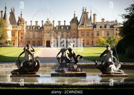 Waddesden Manor, Herrenhaus in Aylesbury, Buckinghamshire, Großbritannien Stockfoto