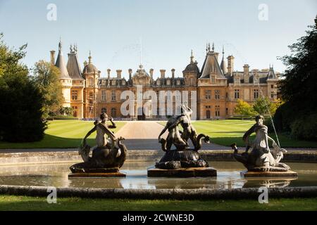 Waddesden Manor, Herrenhaus in Aylesbury, Buckinghamshire, Großbritannien Stockfoto