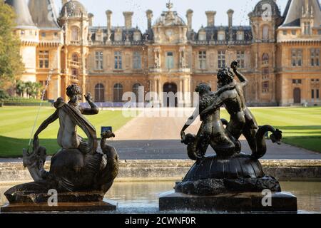 Waddesden Manor, Herrenhaus in Aylesbury, Buckinghamshire, Großbritannien Stockfoto