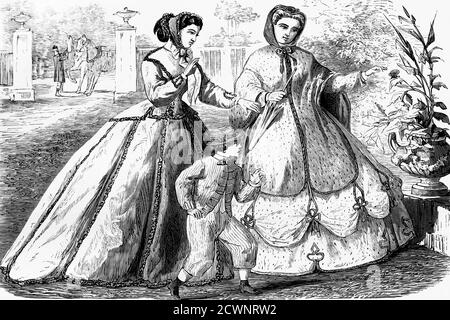 Spanische Mode. Ca. 1860. Antike Illustration. 1865. Stockfoto