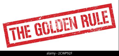 DIE GOLDENE REGEL rot grungy Rechteck Stempel Zeichen. Stockfoto