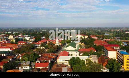 Historische Kolonialstadt im spanischen Stil Vigan. Historische Gebäude in Vigan, Weltkulturerbe von Unesko. Reisekonzept. Stockfoto