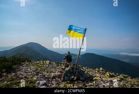 Nationalpark Karpaten, in der Region Nadvornyanski des Gebiets Ivano-Frankowsk Stockfoto