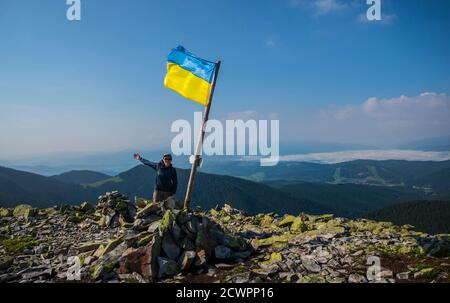 Nationalpark Karpaten, in der Region Nadvornyanski des Gebiets Ivano-Frankowsk Stockfoto