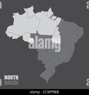 Karte der Nordregion Brasilien Stock Vektor