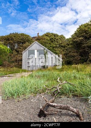 Bootshaus aus Holz und Zinn im Culzean Castle und Country Park in Ayrshire, Schottland Stockfoto