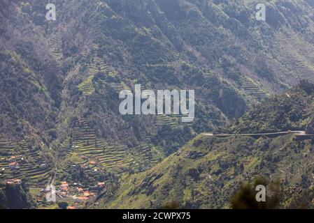 Anzeigen der Pass Boca da encumeada auf der Insel Madeira. Portugal Stockfoto