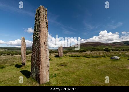 Machrie Moor Standing Stones, Isle of Arran, Schottland, Großbritannien Stockfoto