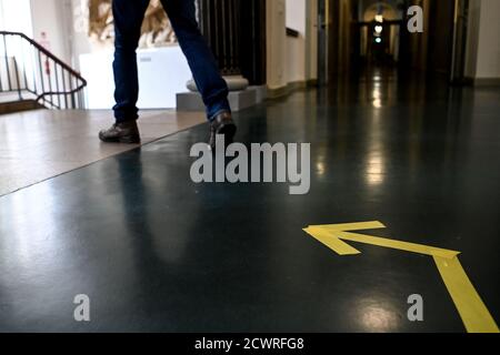 Berlin, Deutschland. September 2020. Richtsystem im Aufstieg der Humboldt-Universität zu Berlin vor Beginn des Berliner Wintersemesters 2020/21. Quelle: Britta Pedersen/dpa-Zentralbild/dpa/Alamy Live News Stockfoto