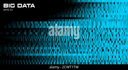 Big-Data-Visualisierung. Blauer abstrakter Datenhintergrund einer großen Anzahl von Informationsbits mit Kopierraum. Wissenschaft, Technologie Thema. Vektor Stock Vektor