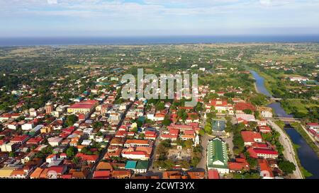 Historische Kolonialstadt im spanischen Stil Vigan. Historische Gebäude in Vigan, Weltkulturerbe von Unesko. Reisekonzept. Stockfoto