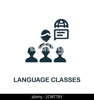 Symbol für Sprachkurse. Einfaches Element aus der Online-Kurssammlung. Creative Language Classes Symbol für Web-Design, Vorlagen, Infografiken und vieles mehr Stock Vektor