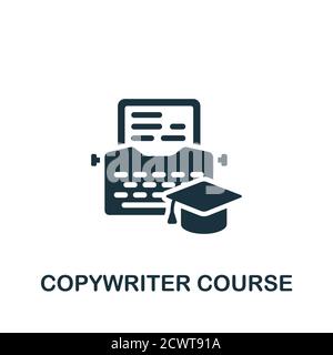 Texter Kurssymbol. Einfaches Element aus der Online-Kurssammlung. Creative Copywriter Kurs Symbol für Web-Design, Vorlagen, Infografiken und vieles mehr Stock Vektor