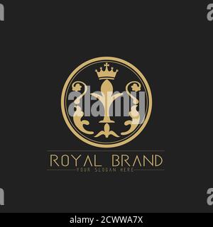 Royal Marke Illustration Vektor Logo Design Hotel und Unternehmen Symbole. Stock Vektor