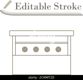 Symbol Für Den Schießstand Des Preises. Bearbeitbare Kontur Einfaches Design. Vektorgrafik. Stock Vektor