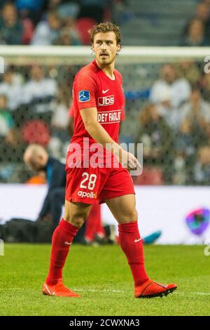 Kopenhagen, Dänemark. September 2019. Erik Sviatchenko (28) vom FC Midtjylland beim 3F Superliga-Spiel zwischen FC Kopenhagen und FC Midtjylland in Telia Parken. (Foto: Gonzales Photo - Thomas Rasmussen). Stockfoto