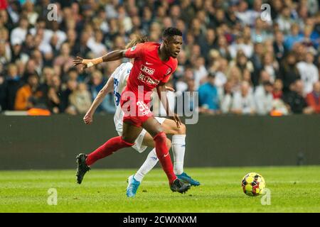 Kopenhagen, Dänemark. September 2019. Frank Onyeka (38) vom FC Midtjylland beim 3F Superliga-Spiel zwischen dem FC Kopenhagen und dem FC Midtjylland in Telia Parken. (Foto: Gonzales Photo - Thomas Rasmussen). Stockfoto