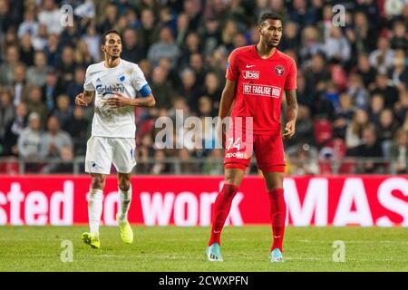 Kopenhagen, Dänemark. September 2019. Junior Brumado (74) des FC Midtjylland beim 3F Superliga Spiel zwischen FC Kopenhagen und FC Midtjylland in Telia Parken. (Foto: Gonzales Photo - Thomas Rasmussen). Stockfoto