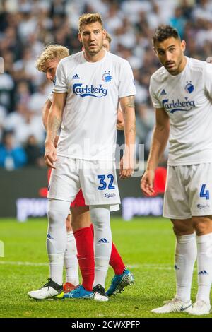 Kopenhagen, Dänemark. September 2019. Nicklas Bendtner (32) vom FC Kopenhagen beim 3F Superliga-Spiel zwischen dem FC Kopenhagen und dem FC Midtjylland in Telia Parken. (Foto: Gonzales Photo - Thomas Rasmussen). Stockfoto