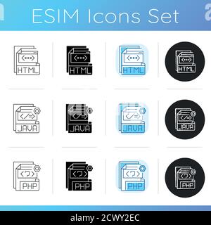 Symbole für Dateitypen festgelegt Stock Vektor