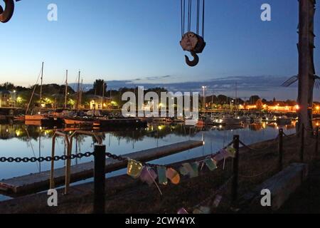 Preston Dock nach Sonnenuntergang 1 Stockfoto