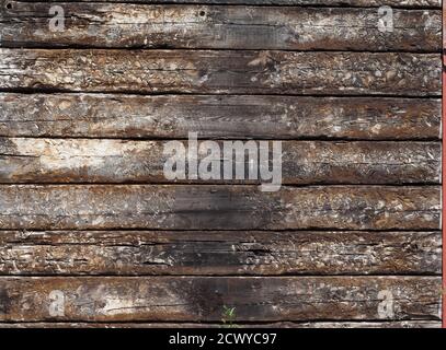 Mehrere Holzschwellen übereinander für texturierte Grafikdesign Hintergrund Stockfoto