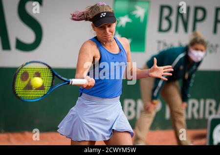 Paris, Frankreich. September 2020. Daria Gavrilova aus Australien in Aktion während der zweiten Runde beim Roland Garros 2020, Grand Slam Tennisturnier, am 30. September 2020 im Roland Garros Stadion in Paris, Frankreich - Foto Rob Prange / Spanien DPPI / DPPI Credit: LM/DPPI/Rob Prange/Alamy Live News Stockfoto