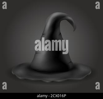 Magische Hexenhut Vektor-Illustration isoliert auf schwarzem Hintergrund Stock Vektor