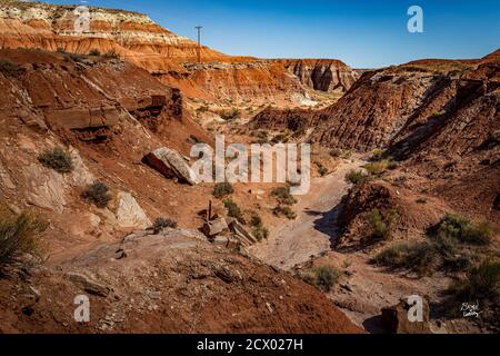Der Toadhocker Trail führt zu einem Gebiet von Hoodoos und Ausgewogene Felsformationen durch Jahrhunderte der Erosion und ist geschaffen Teil der Grand Staircase-Escala Stockfoto