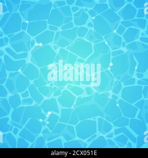 Vektorhintergrund für blaue Wassertextur. Swimming Pool, Meer, Meer Nahaufnahme Illustration. Stock Vektor