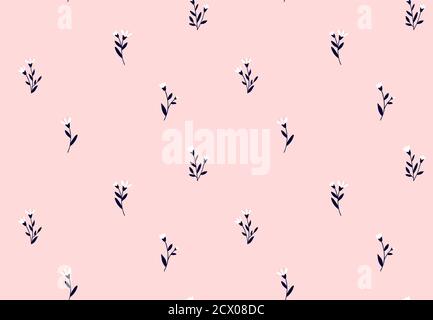 Blumenmuster. Nahtlose Vektorstruktur für Modedrucke. Handgezeichneter Stil, heller Hintergrund. Stock Vektor