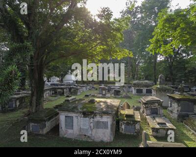 George Town, Penang/Malaysia - Nov 15 2019: Protestantischer Friedhof am Morgen. Stockfoto