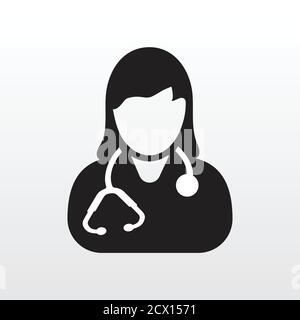 Symbol für Ärztin. Frauen Arzt Vektorgrafik Stock Vektor