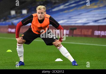 Donny van de Beek von Manchester United macht sich vor dem vierten Lauf des Carabao Cups im AMEX Stadium in Brighton auf. Stockfoto