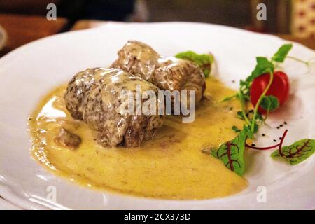 Kommunistisches Restaurant Oberża pod Czerwonym Wieprzem, Warschau, Polen Stockfoto