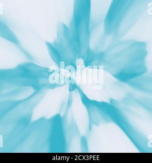 Tie-Dye-Muster. Lebendige Mode schmutzige Malerei. Blau-weiße Farben Illustration. Trendy Digital Drawn Print. Magische Künstlerische Kaleidoskop. Stockfoto