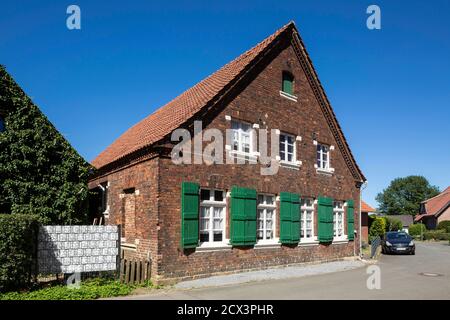 Dorsten, Dorsten-Wulfen, Lippe, Ruhrgebiet, Naturpark hohe Mark Westmuensterland, Münsterland, Westfalen, Nordrhein-Westfalen, NRW, Wohnhaus von 1854 Stockfoto