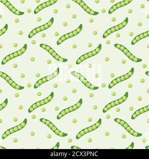 Grüne Erbsen nahtloses Muster Stock Vektor