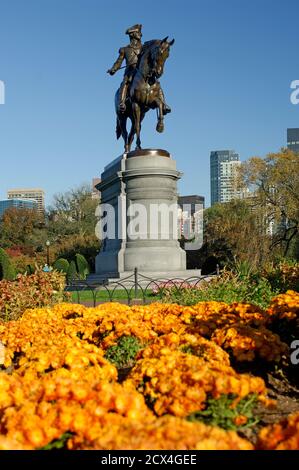 USA, New England, Massachusetts, Boston, George Washington Statue, Boston Public Garden, Stockfoto