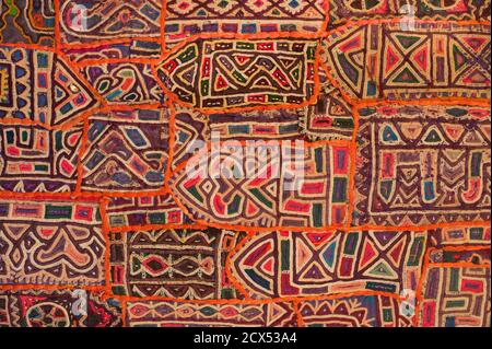 Detail der Rajasthani Textil, Jaisalmer, Rajasthan, Indien Stockfoto