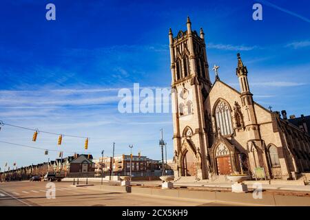 St. John's Episcopal Church auf Woodward Avenue in Detroit, Michigan USA Stockfoto