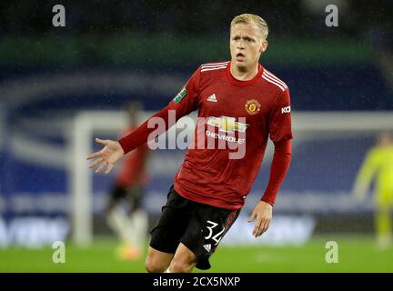 Donny van de Beek von Manchester United beim vierten Carabao Cup-Spiel im AMEX Stadium in Brighton. Stockfoto