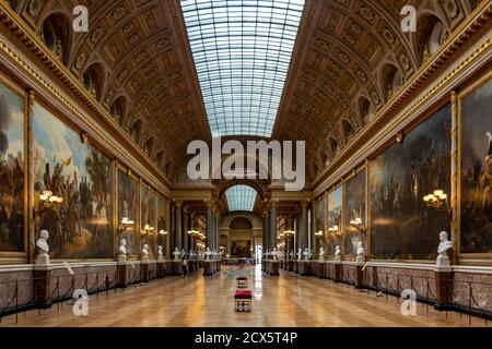 Versailles, Frankreich - 28. August 2019 : die Galerie der großen Schlachten ist die wichtigste der historischen Galerien, die von Louis-Philippe im P Stockfoto